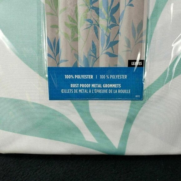InterDesign Leaves Fabric Shower Curtain Light Green Nature Size 72 x 72 New - Picture 3 of 8